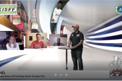 Chris-Kamau-moderating-the-panel-on-the-impportance-of-promoting-sports-through-films-with-Christina-RuizTaylor-Sharp-and-Timothy-Owase-on-set