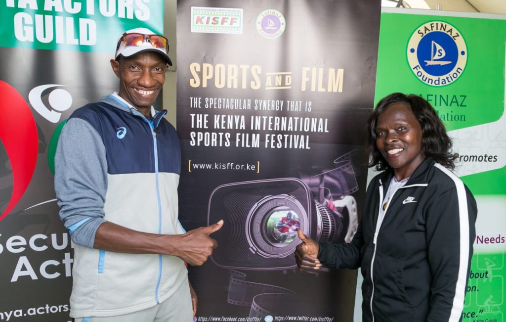 Kenyan International Athletic Legends...Douglas Wakiihuri and Rose Tata Muya. Proud brand Ambassadors and Panelists for The Kenya International Sports Film Festival.