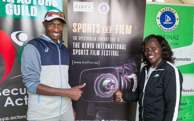 Kenyan International Athletic Legends...Douglas Wakiihuri and Rose Tata Muya. Proud brand Ambassadors and Panelists for The Kenya International Sports Film Festival.