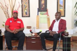 E-Sports expert Ronny Lusigi and Chris Kamau on set during the panel session on how e-sports impacts generational sports trend in Africa and beyond