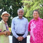 Kenya Bowlng Federation official Vishal Shah with KISFF Chairman Aasif Karim and former Kenya Cricket Umpires and scorers Chairman Subhash Modi